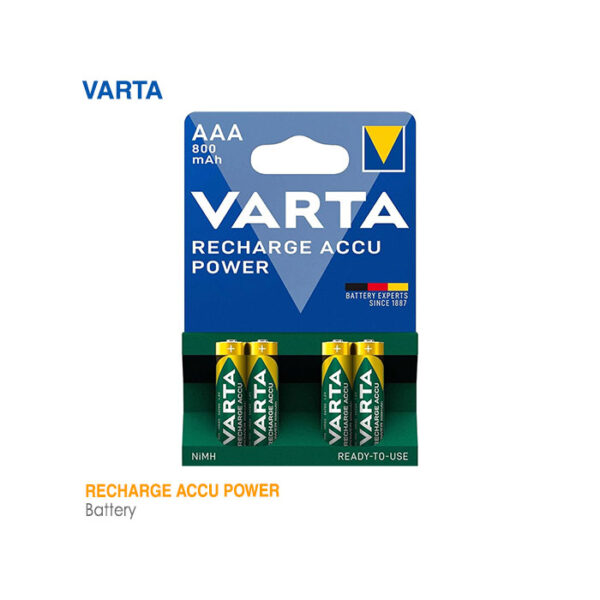 باتری شارژی نیم قلمی 800 میلی آمپر وارتا (2تایی و 4تایی)