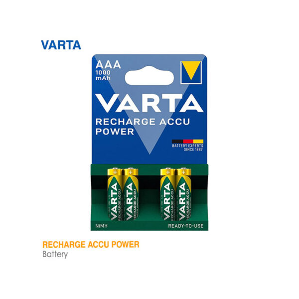 باتری شارژی نیم قلمی 1000 میلی آمپر وارتا (2 تایی و 4 تایی)