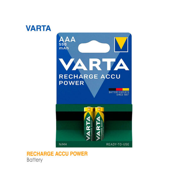 باتری شارژی نیم قلمی 550mAh وارتا