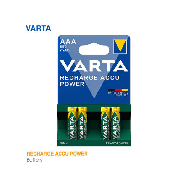 باتری شارژی نیم قلمی 550mAh وارتا