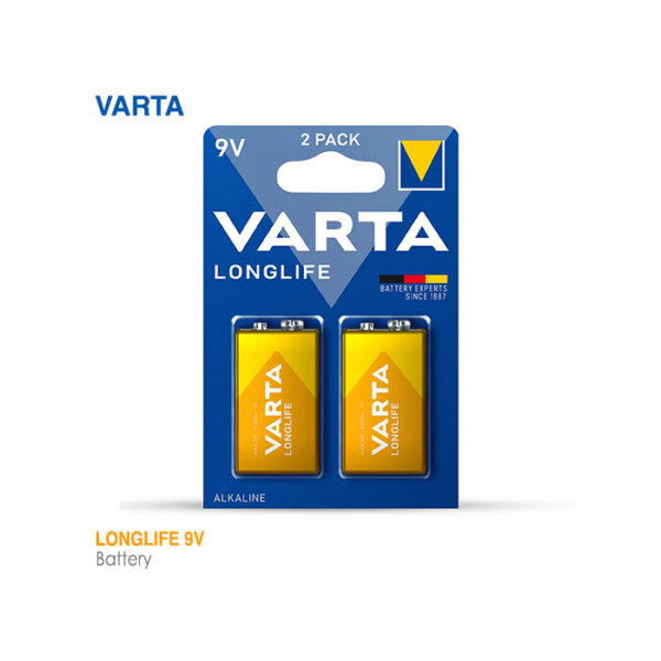 باتری کتابی لانگ لایف 9V وارتا