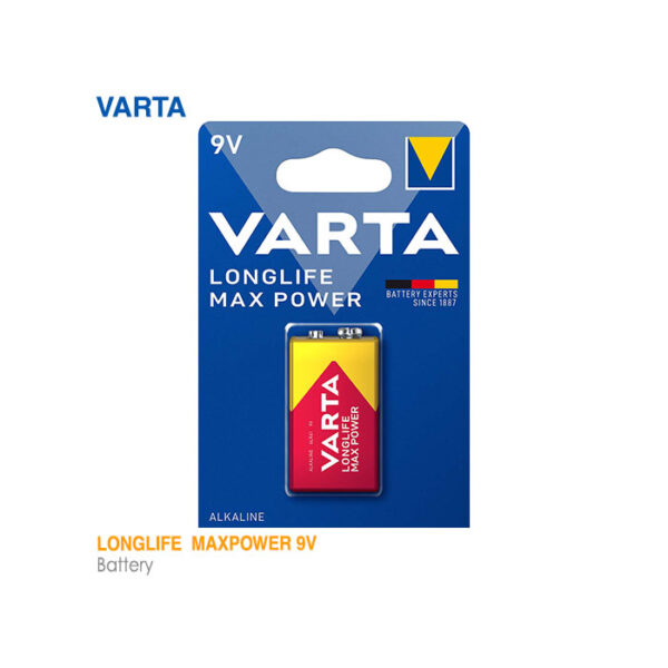 باتری کتابی لانگ لایف مکس پاور 9ولت وارتا