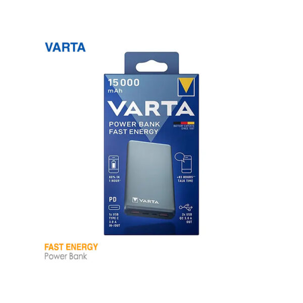پاور بانک 15000 میلی آمپر فست انرژی وارتا