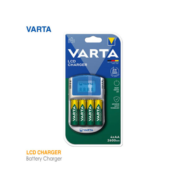 شارژر باتری نمایشگردار 4تایی وارتا