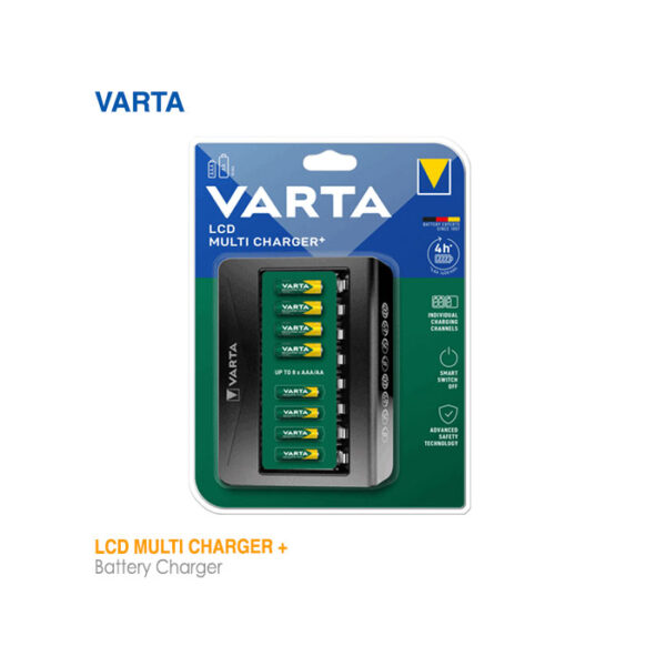 شارژر باتری نمایشگردار+ 8تایی وارتا +LCD MULTI CHARGER
