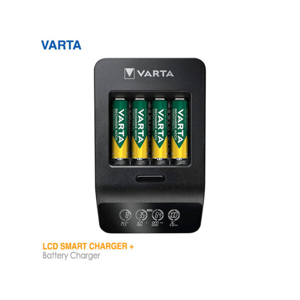 شارژر باتری نمایشگردار+ پرسرعت 4 تایی وارتا +VARTA LCD Smart Charger