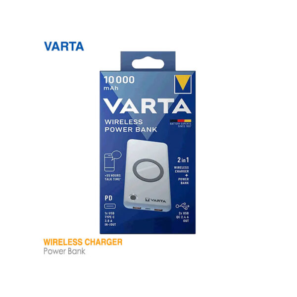 پاور بانک 10000 میلی آمپر وایرلس پاور وارتا