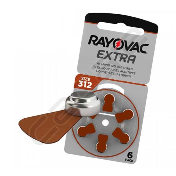 باتری سمعک ریوواک Rayovac سایز 312 بسته 6 عددی