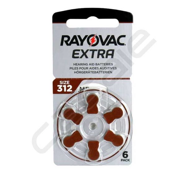 باتری سمعک ریوواک Rayovac سایز 312 بسته 6 عددی