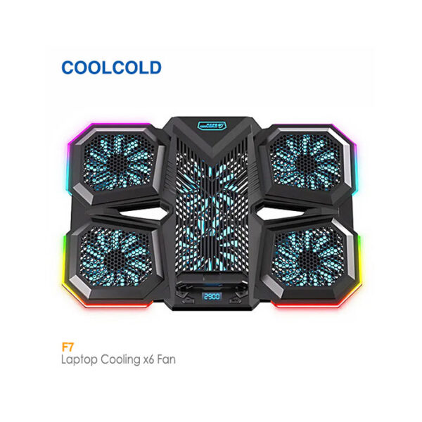 پایه خنک کننده 6 فن گیمینگ کول کلد F7 RGB