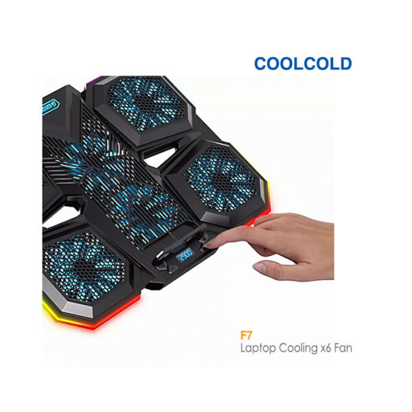 پایه خنک کننده 6 فن گیمینگ کول کلد F7 RGB