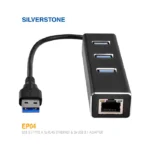 مبدل هاب USB 3.1 تایپ A به Ethernet RJ45 و USB 3.1 سیلور استون مدل EP04