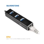مبدل هاب USB 3.1 تایپ A به Ethernet RJ45 و USB 3.1 سیلور استون مدل EP04