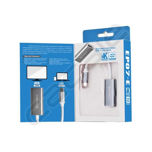 مبدل USB تایپ C به HDMI 4K سیلور استون مدل EP07e