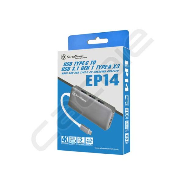 مبدل USB3.1 تایپ C به USB تایپ C, A و HDMI سیلور استون مدل EP14