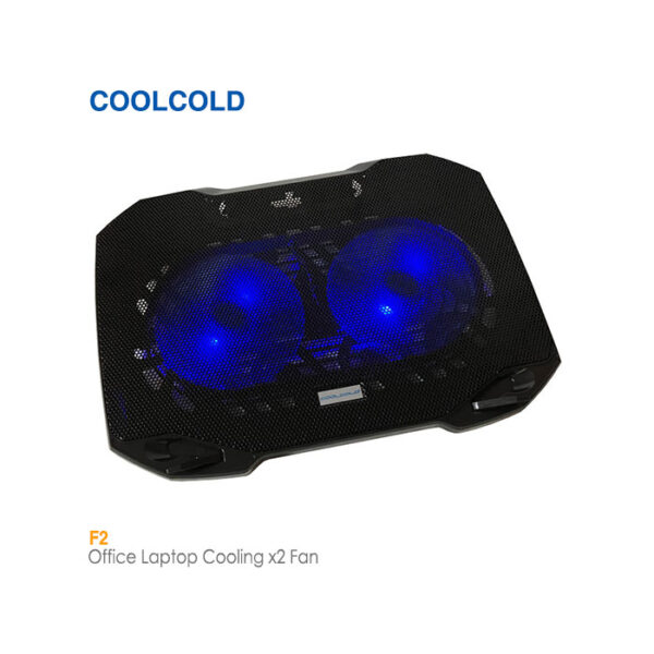 پایه خنک کننده لپ تاپ 2 فن F2 کول کلد
