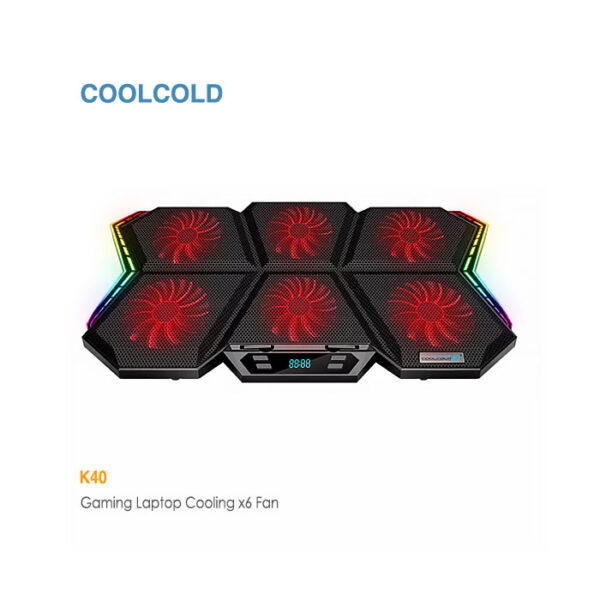 پایه خنک کننده لپ تاپ گیمینگ کول کلد 6 فن K40 RGB