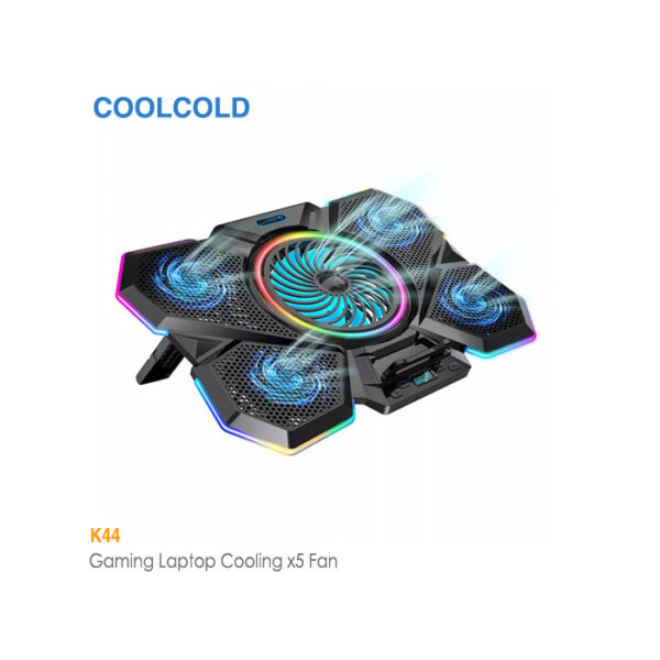 پایه خنک کننده لپ تاپ 5 فن K44 RGB کول کلد