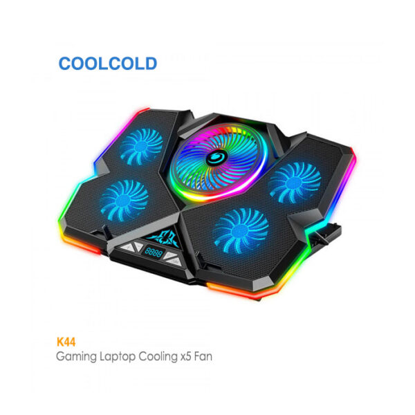 پایه خنک کننده لپ تاپ 5 فن K44 RGB کول کلد