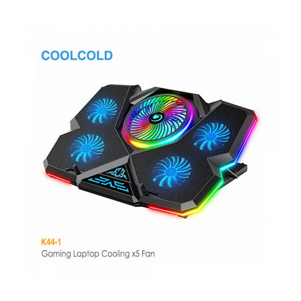پایه خنک کننده لپ تاپ 5 فن کول کلد K44-1 RGB