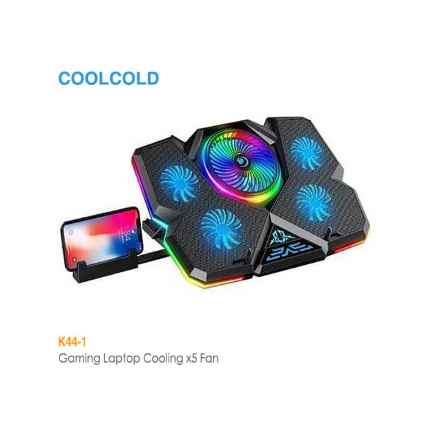 پایه خنک کننده لپ تاپ 5 فن کول کلد K44-1 RGB