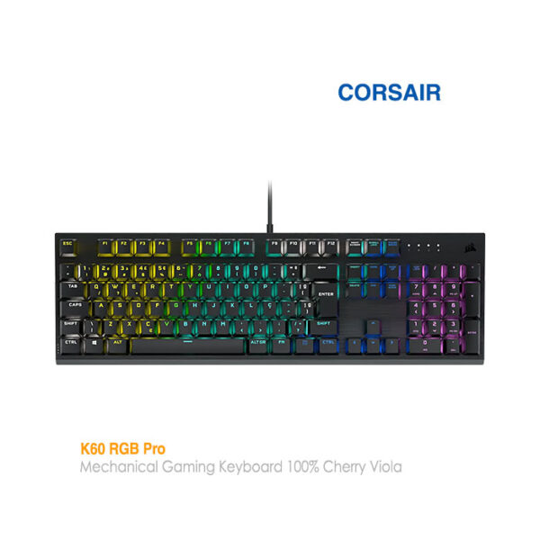 کیبورد گیمینگ مکانیکال با سیم کورس ایر K60 RGB PRO Cherry Viola