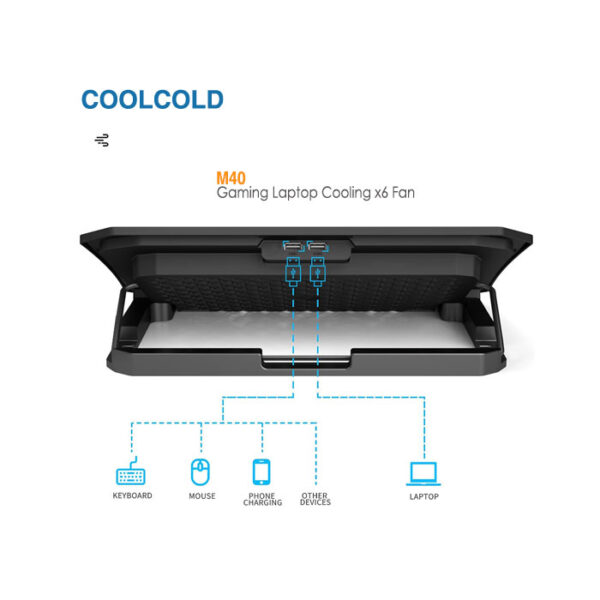 پایه خنک کننده لپ تاپ 6 فن کول کلد M40