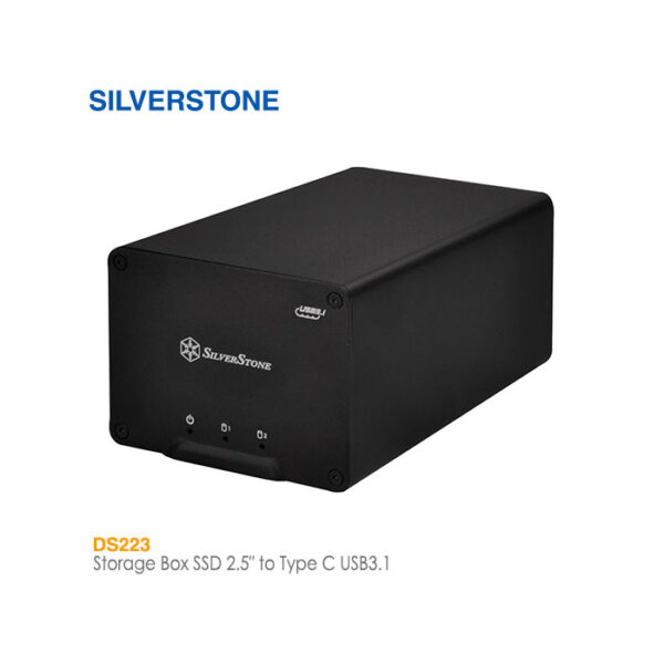 باکس استوریج اس اس دی 2.5 اینچ به USB3.1 تایپ C مدل DS223 سیلوراستون