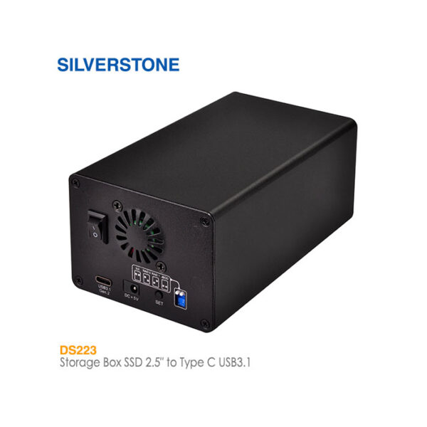 باکس استوریج اس اس دی 2.5 اینچ به USB3.1 تایپ C مدل DS223 سیلوراستون