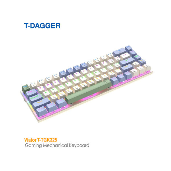 کیبورد مکانیکال گیمینگ تی دگرViator T-TGK325 Rainbow