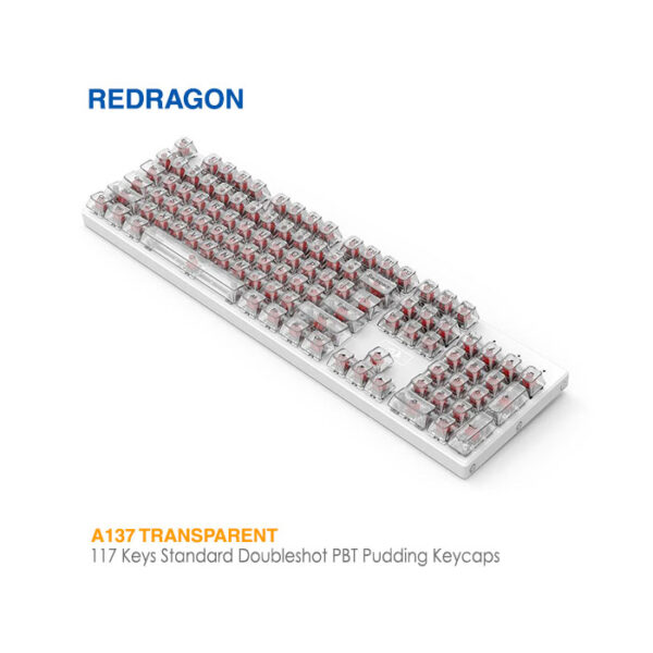 مجموعه کامل کلید کیبورد مکانیکال ردراگون A137 Transparent