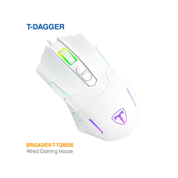 ماوس گیمینگ تی دگر BRIGADIER T-TGM206 White