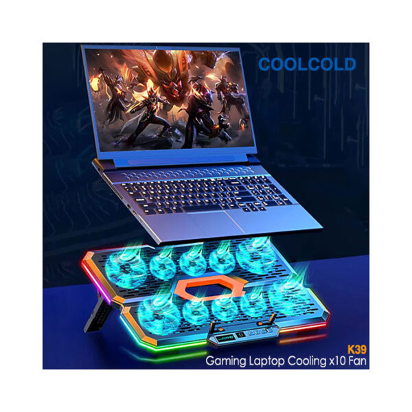 پایه خنک کننده 10 فن گیمینگ کول کلد K39 RGB