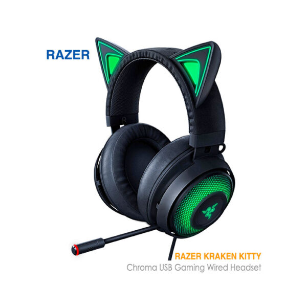 هدست گیمینگ سیم دار ریزر KRAKEN KITTY EDITION