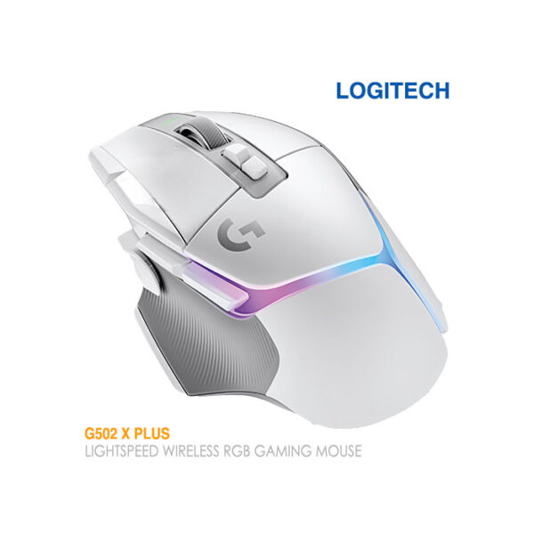 موس گیمینگ بیسیم لاجیتک G502 X Plus Wireless RGB - white