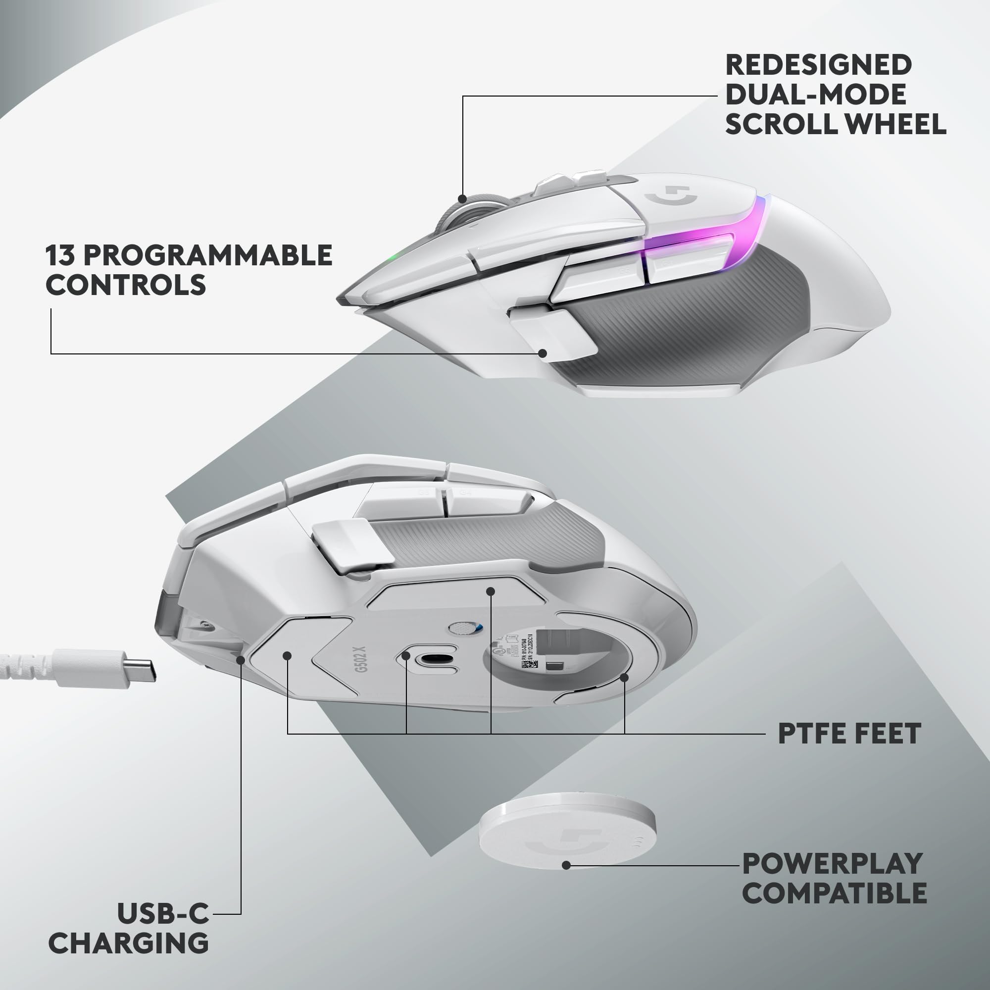 موس گیمینگ بیسیم لاجیتک G502 X Plus Wireless RGB