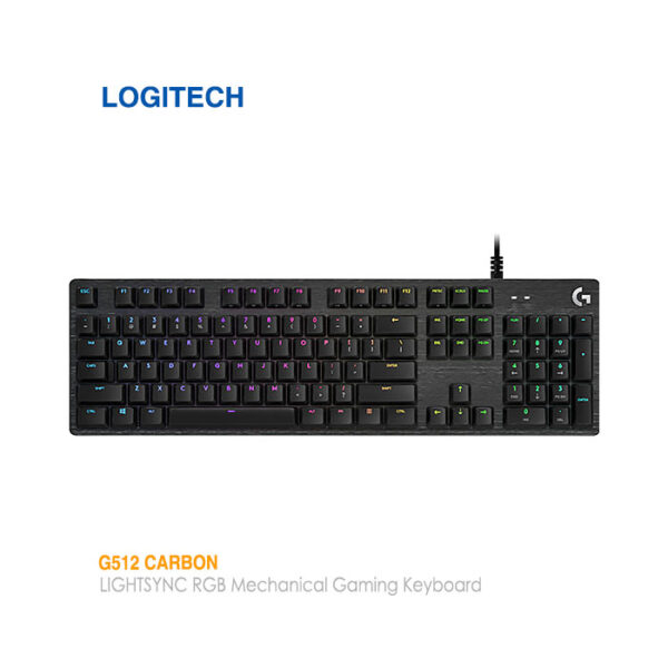 کیبورد با سیم گیمینگ مکانیکی لاجیتک G512 RGB CARBON