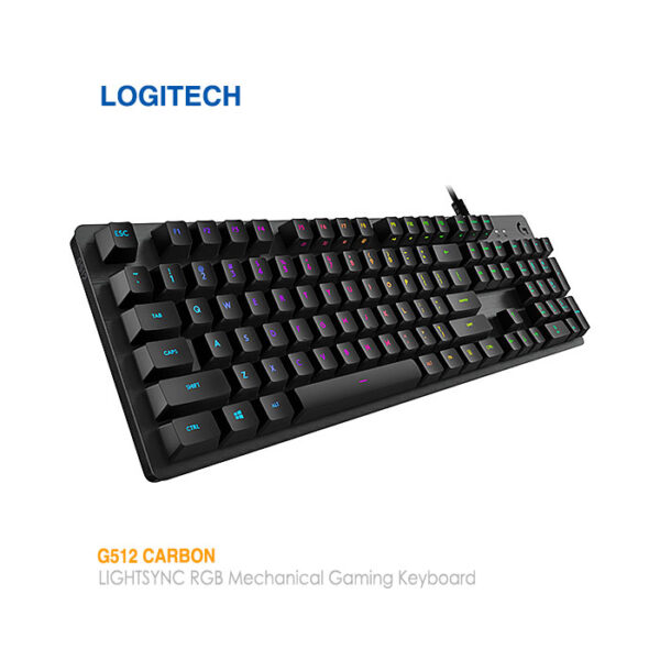 کیبورد با سیم گیمینگ مکانیکی لاجیتک G512 RGB CARBON
