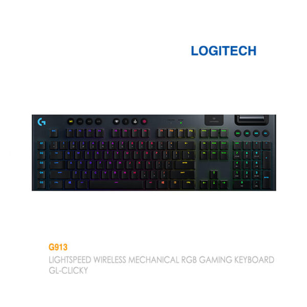 کیبورد گیمینگ مکانیکی لاجیتک G913 LIGHTSPEED RGB GL-CLICKY