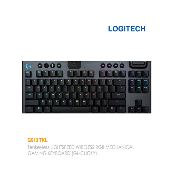 کیبورد گیمینگ مکانیکی لاجیتک G913 TKL LIGHTSPEED RGB GL-CLICKY