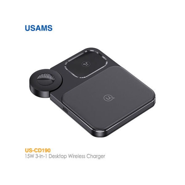 شارژر بی سیم رومیزی 15 واتی سه کاره یوسمز US-CD190