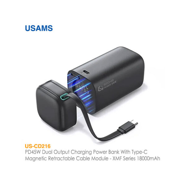 پاور بانک شارژ سریع 18000 میلی آمپری 45 وات یوسمز US-CD216