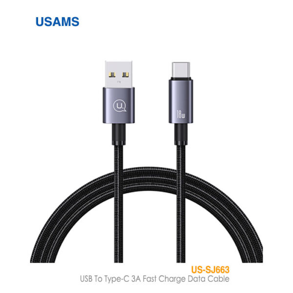 کابل فست شارژ 18 وات USB به تایپ C یوسمز US-SJ663