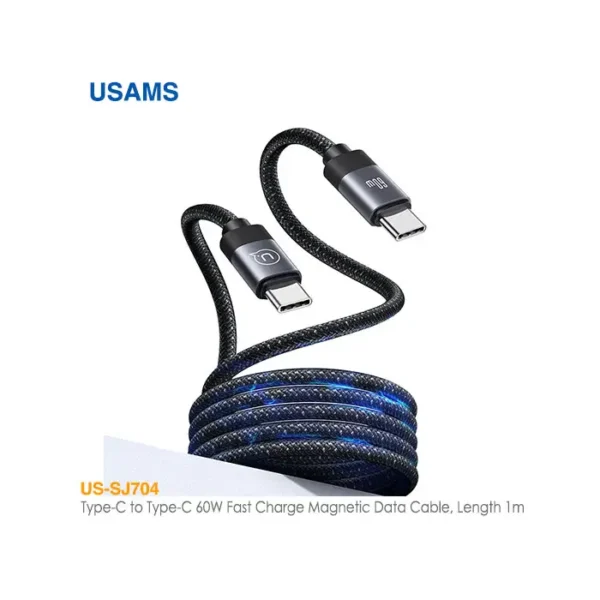 کابل فست شارژ مگنتی Type-C به Type-C یوسمز US-SJ704