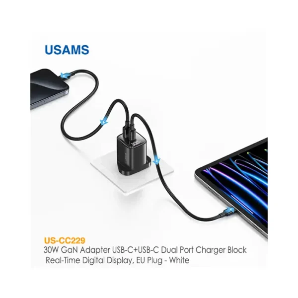 شارژر 30 واتی 2 پورت یوسمز US-CC229