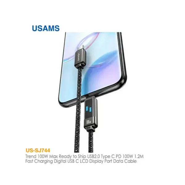 کابل فست شارژ 100 وات Type-C به Type-C یوسمز US-SJ744