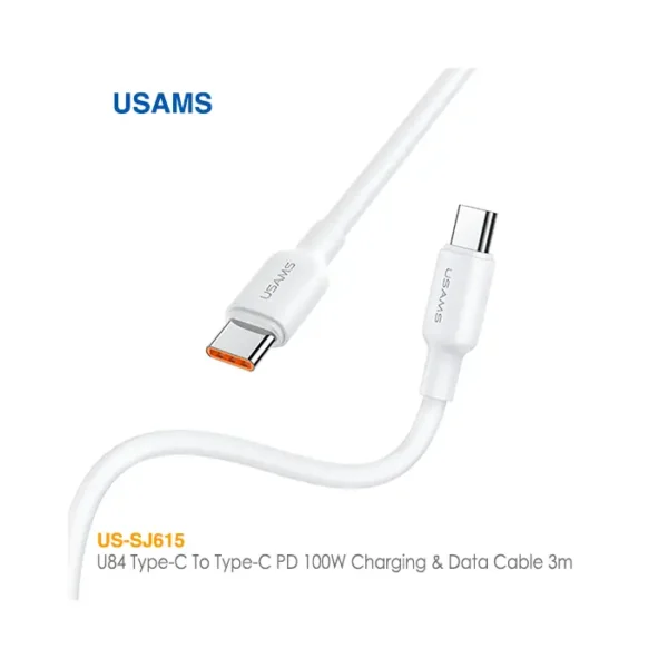 کابل فست شارژ 100 وات Type-C به Type-C یوسمز US-SJ615