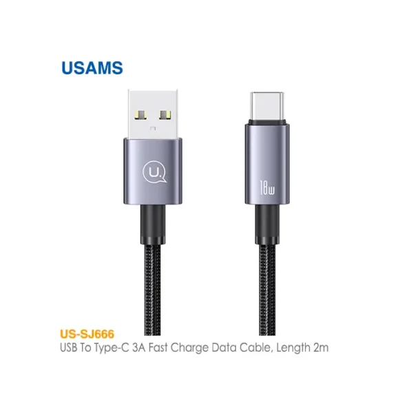 کابل فست شارژ 18 وات USB به تایپ C یوسمز US-SJ666
