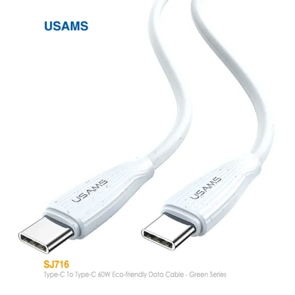 کابل فست شارژ 60 وات Type-C به Type-C یوسمز US-SJ716