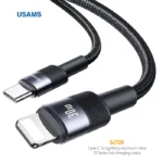 کابل فست شارژ 60 وات تایپ C به لایتنینگ یوسمز US-SJ729